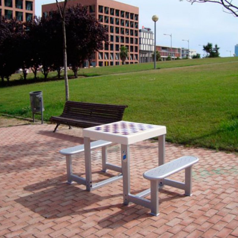 Taula multijocs d'exterior 2 seients | Robustesa i Diversió Inclusiva